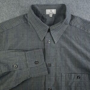 Zanella Shirt Mens Large Gray Striped Long Sleeve Button Up Italy Cotton